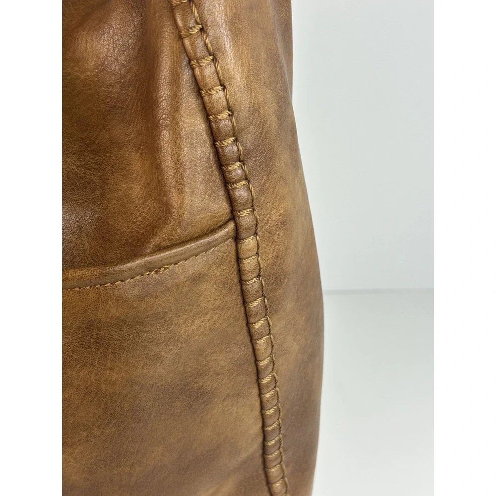 Wrangler Concealed Carrry Purse Tote Faux Leather Large Brown Pockets Full Zip
